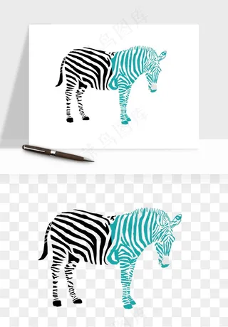 斑马动物png免抠