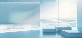 美妆护肤3d展台清新背景