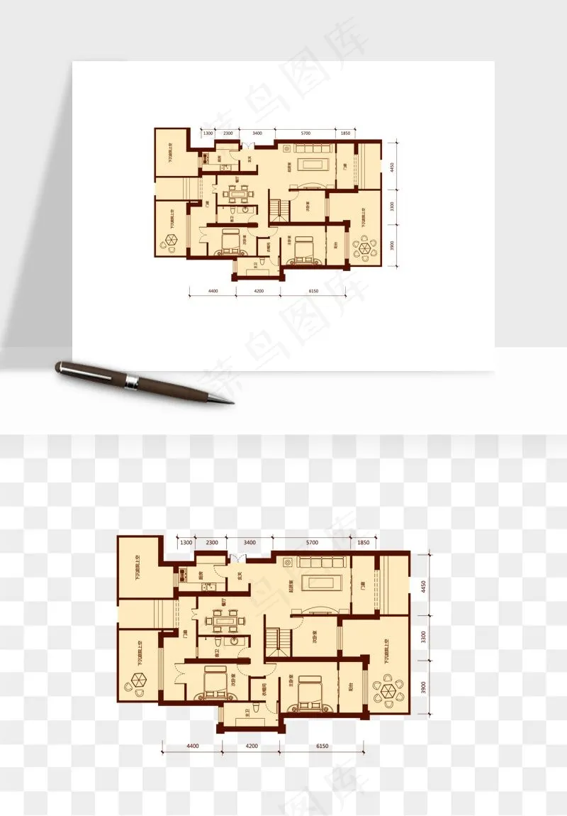 楼盘户型建筑图png免抠