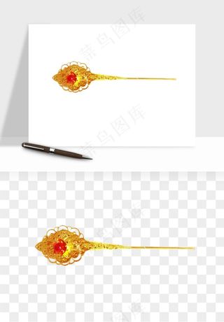 古风发簪头饰配饰png免抠