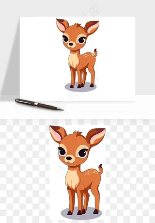 梅花鹿小鹿矢量