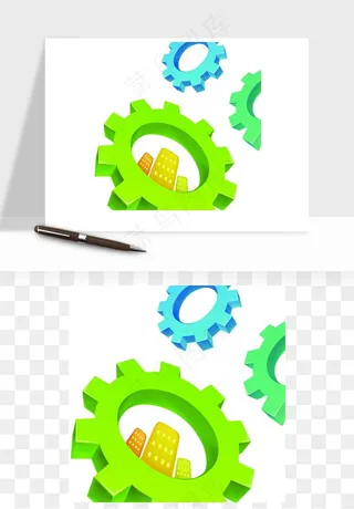商务科技齿轮组矢量png免抠