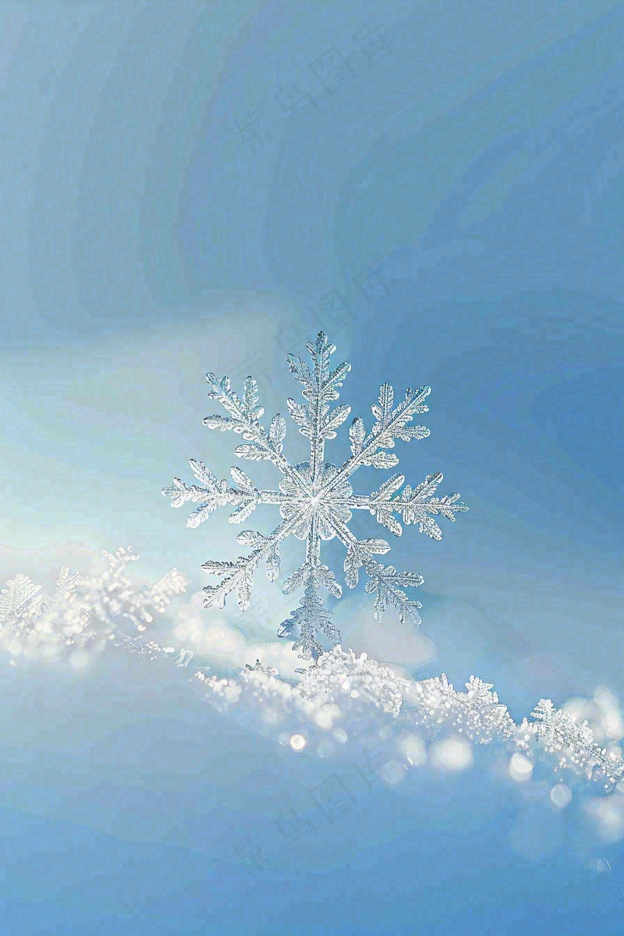 冬天白雪覆盖寒冷唯美雪景大寒插画背景