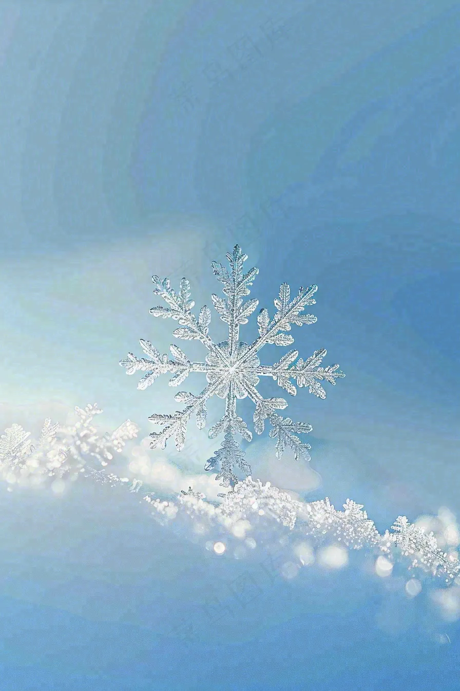 冬天白雪覆盖寒冷唯美雪景大寒插画背景