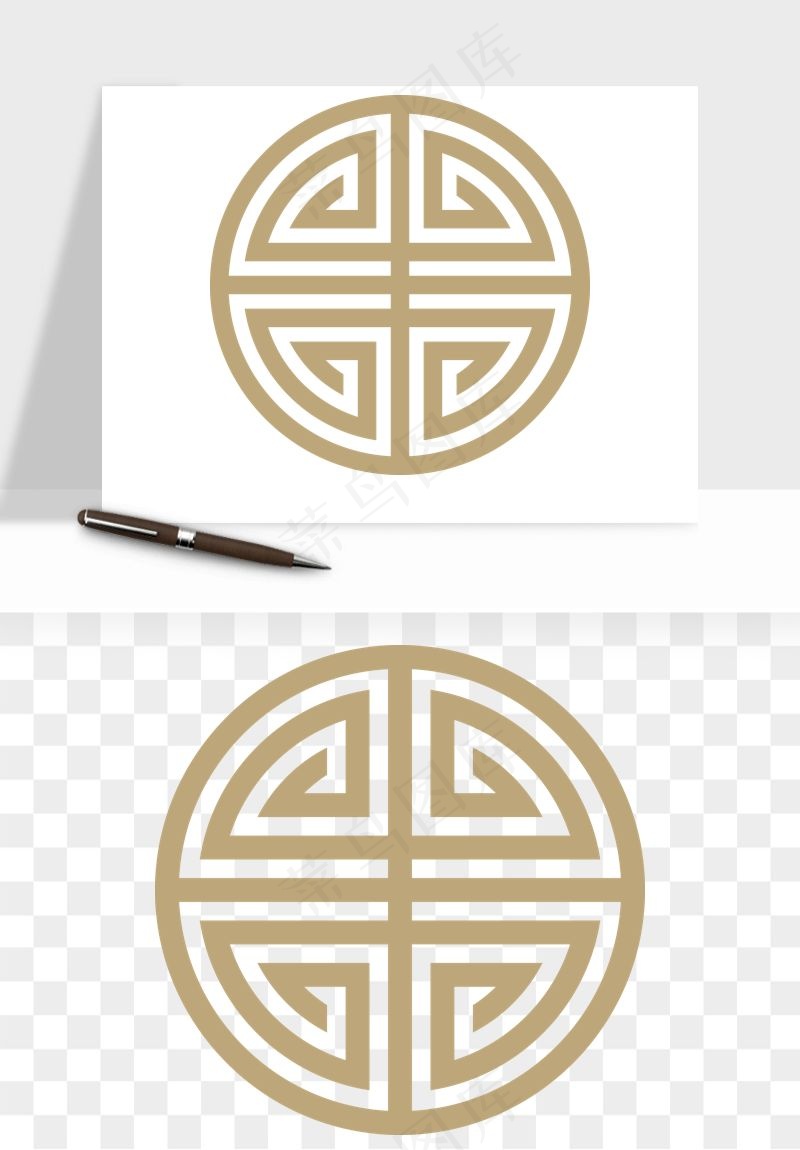 中式镂空古典图案png免抠