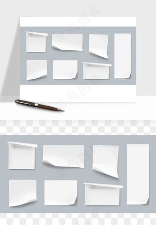 白纸卷边角翻页效果png免抠