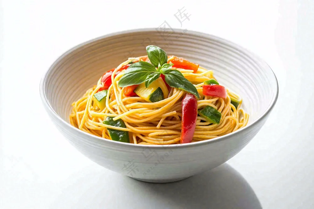 意大利面番茄芝士面西餐美食摄影图