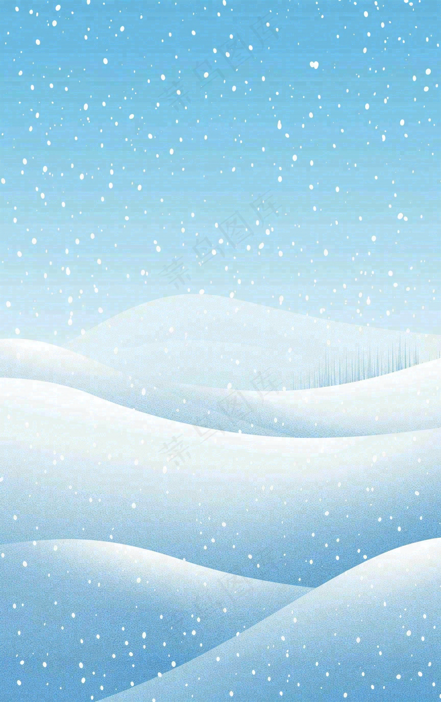 冬天白雪覆盖寒冷唯美雪景大寒插画背景
