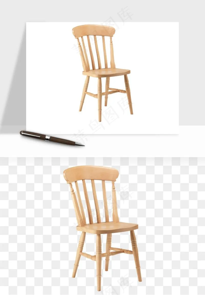 中式木椅子png免抠
