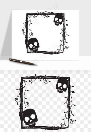 手绘万圣节边框png免抠