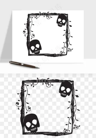 手绘万圣节边框png免抠
