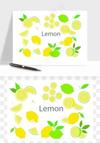 手绘柠檬矢量