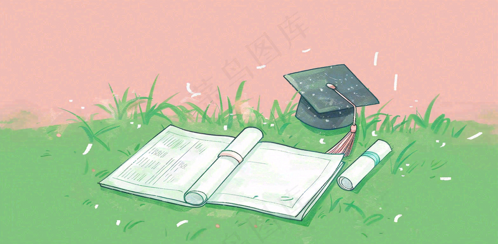 学生毕业季考试青春插画背景
