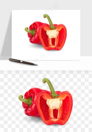 青圆椒蔬菜png免抠