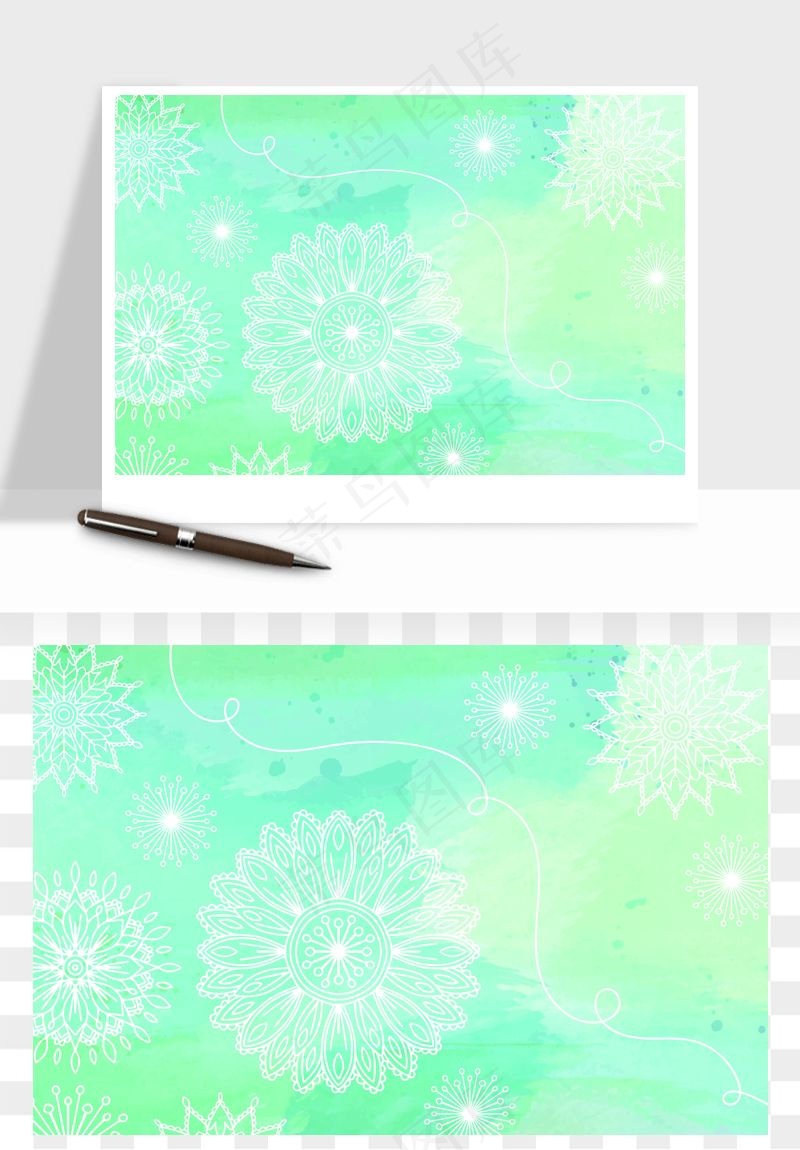 水彩花卉手绘矢量背景
