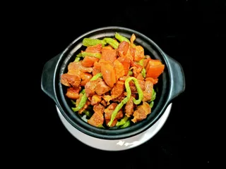 砂锅红烧肉炖豆角