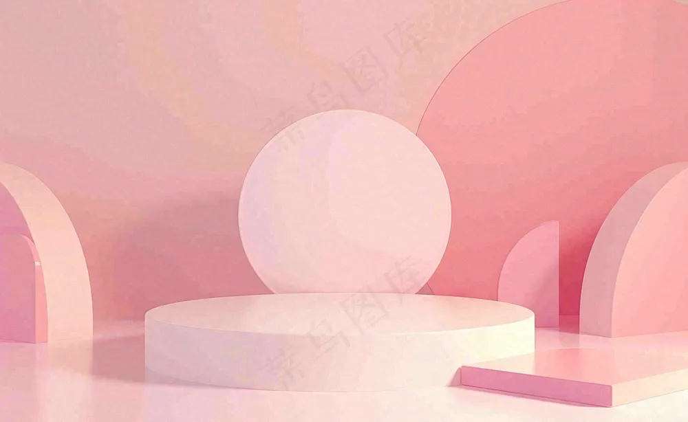 美妆护肤3d展台清新背景