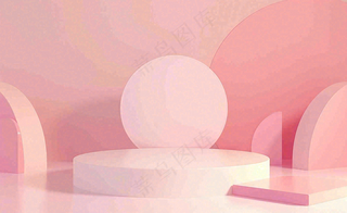 美妆护肤3d展台清新背景