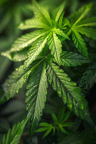 清晨植物绿叶上的露珠水滴雨水谷雨寒露摄影图