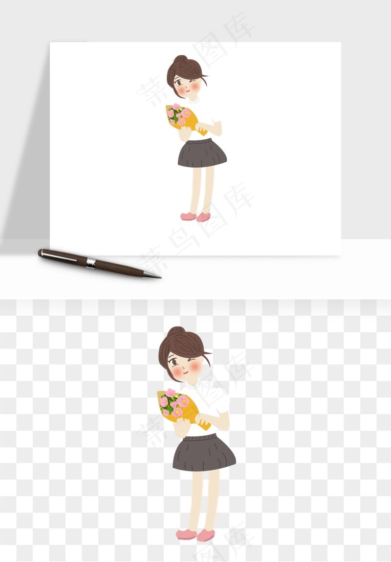 手绘教师节老师学生png免抠