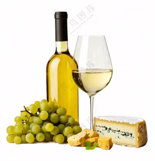 葡萄酒杯奶酪水果葡萄摄影图免抠