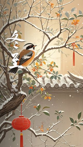 冬至唯美节气节日简约大气海报