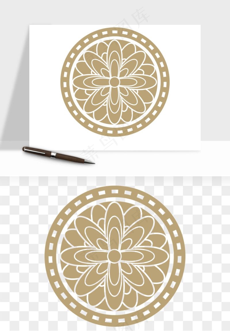 中式镂空古典图案png免抠