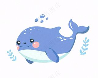 海豚海洋生物动物卡通插画免抠