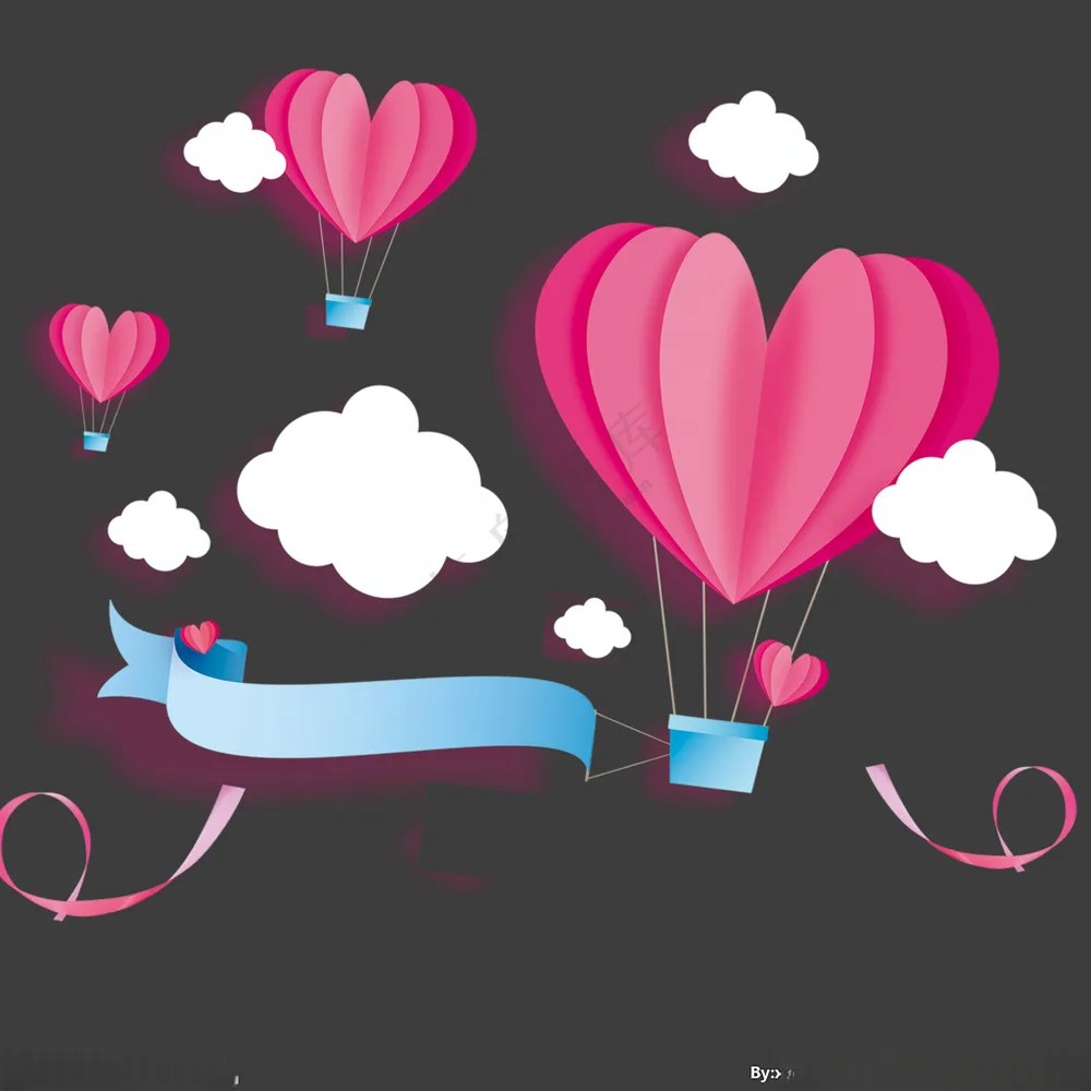 情人节元素购物C4D场景海报