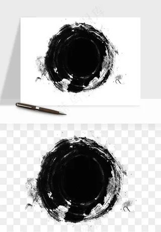 墨迹水墨圆圈圆环边框