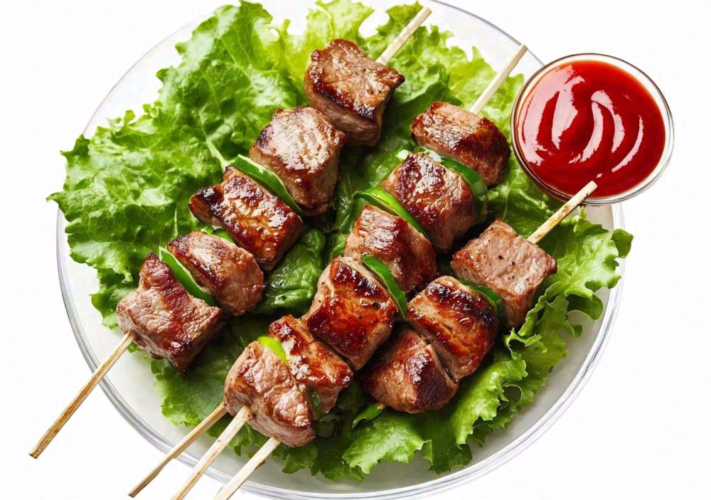 烤肉烤串青菜美食免抠