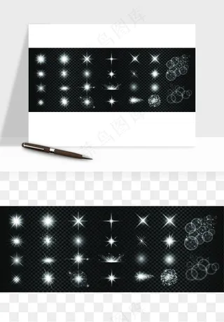 白光点光星光光效矢量png免抠