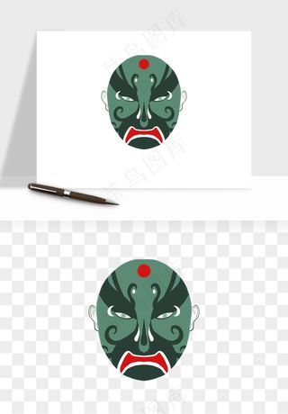 手绘戏剧脸谱卡通面具png免抠