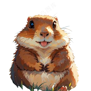 可爱土黄色卡通卡皮巴拉免抠图