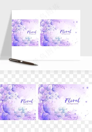 水彩花卉手绘矢量背景