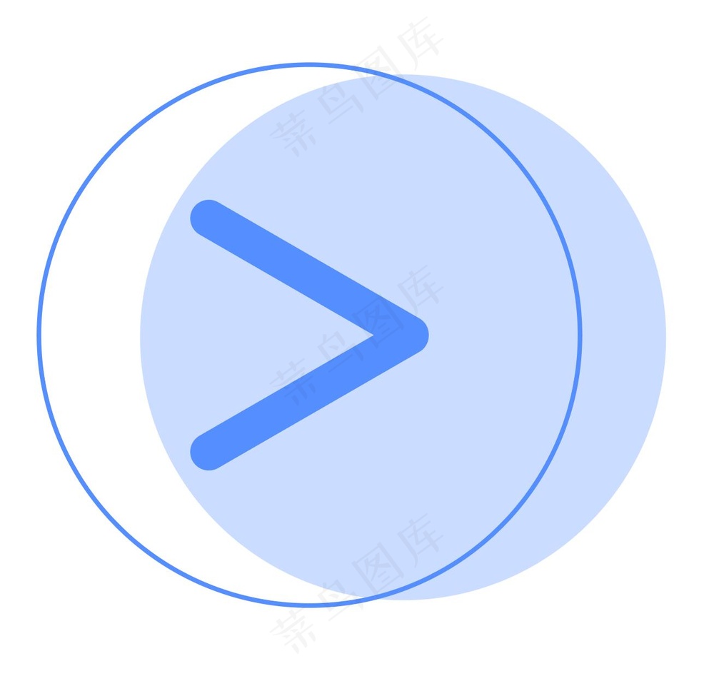 蓝色大于号图标