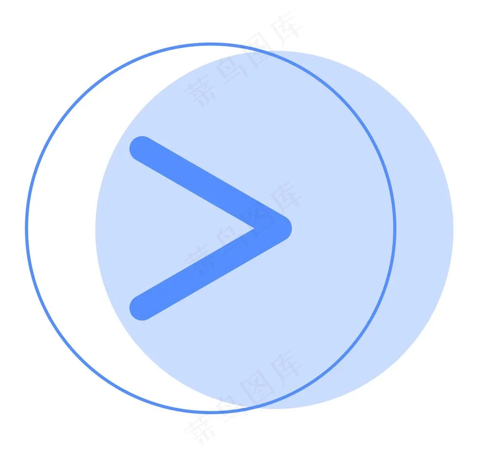 蓝色大于号图标