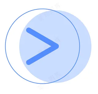 蓝色大于号图标