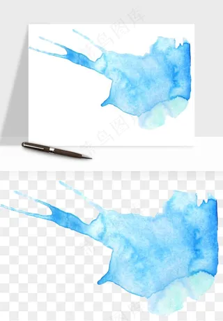 水彩泼墨涂鸦墨迹元素png免抠