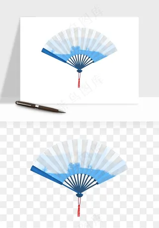 古风扇子元素png免抠