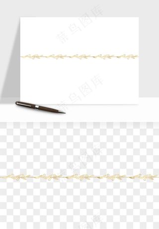 金色植物花环边框png免抠