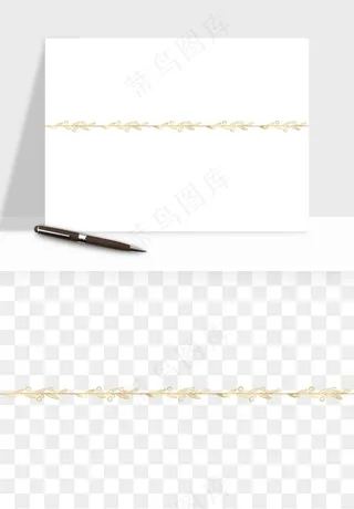 金色植物花环边框png免抠