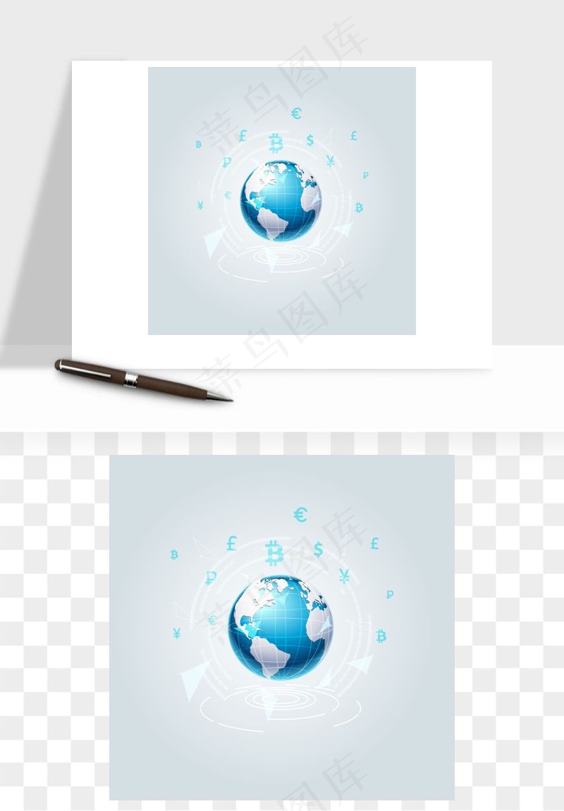科技地球点线矢量png免抠