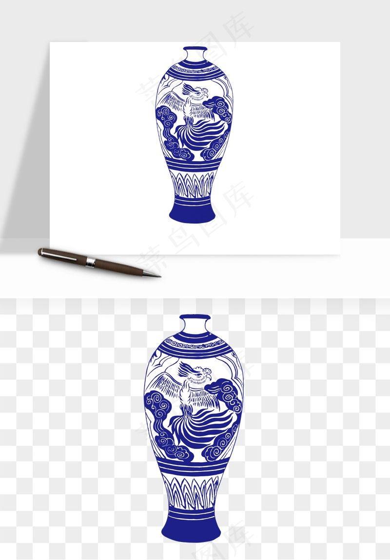 青花瓷陶瓷png免抠