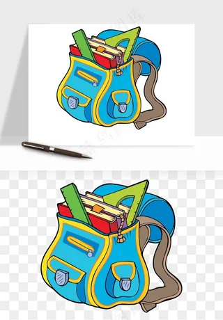 卡通书包背包双肩包png免抠