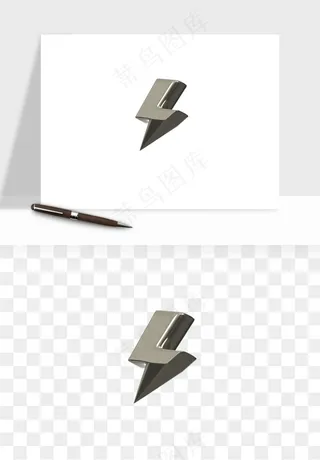 立体潮流金属质感小装饰png免抠