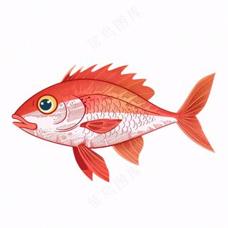 海洋鱼类海鲜卡通插画免抠