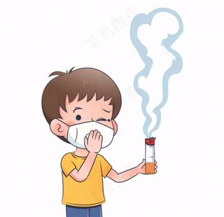 吸烟有害健康禁烟创意插画免抠