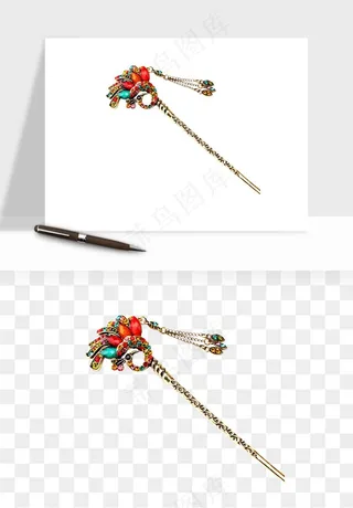 古风发簪头饰配饰png免抠