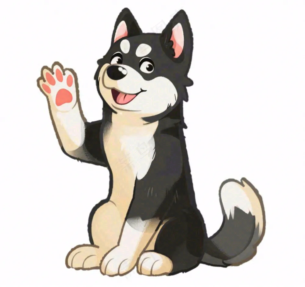 小狗宠物动物卡通插画免抠